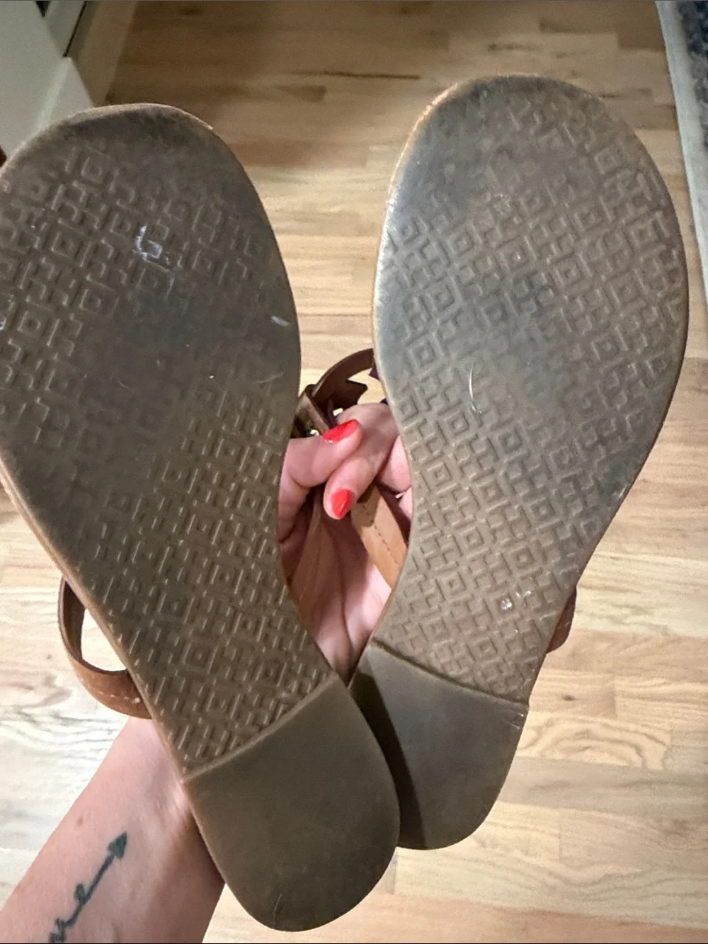 Tory Burch Miller Leather Sandals Cognac Tan Women’s Size 9